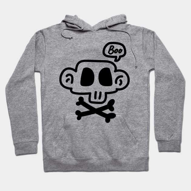 Funny Skeleton Head scream Boo Hoodie by hyppotamuz